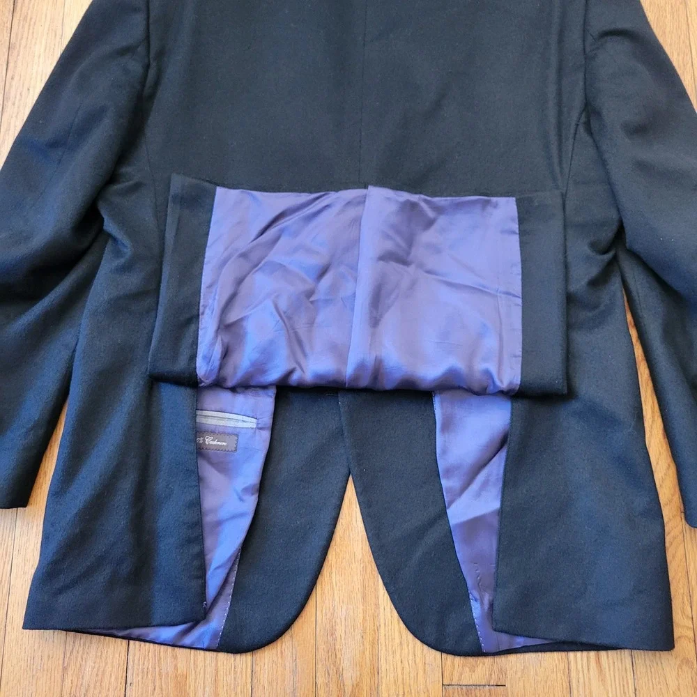 Jack Victor Cashmere‎ Black Blazer 44R Sport Coat Canada Preppy Luxury Academia
